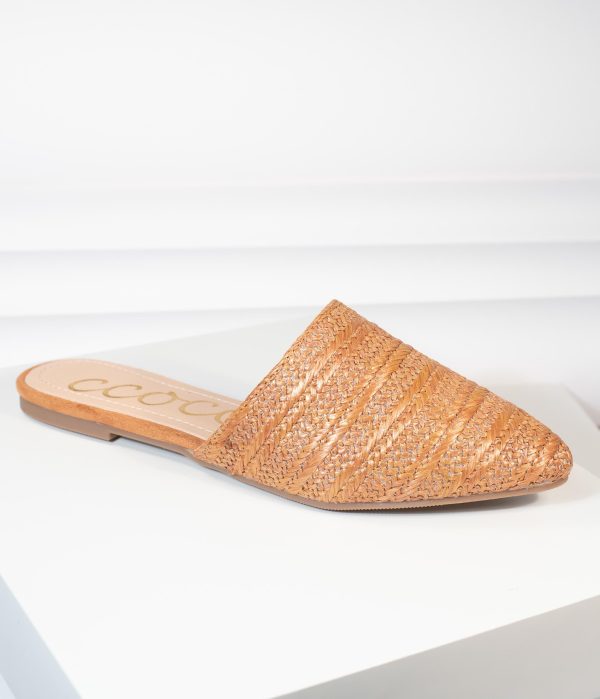 Tan Woven Straw Slip On Mules 0CD7.jpg