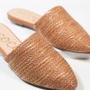 Tan Woven Straw Slip On Mules 4147.jpg