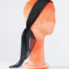 Unique Vintage 1950s Black Chiffon Hair Scarf 4708.jpg