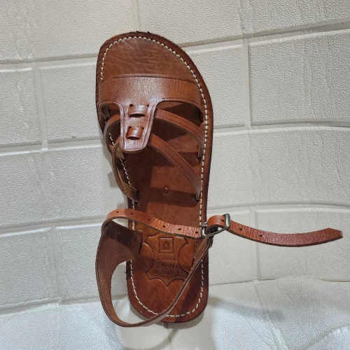 Women’s Brown Toe Loop Ankle Strap Sandals