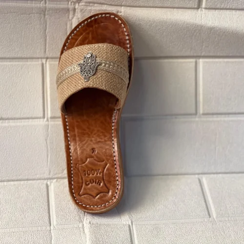 Women’s Turquoise Hamsa Moroccan Leather Sandals